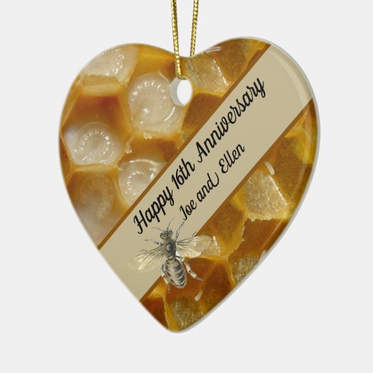 16周年結婚ワックスキープサケハートセラム セラミックオーナメント (左)