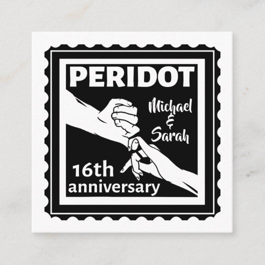 16周年結婚白黒番 エンクロージャーカード (正面)