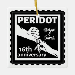 16周年結婚白黒番 セラミックオーナメント