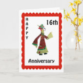 16周年記念おめでとう カード (黄色い花)