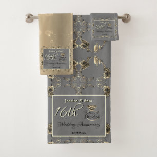 16周年記念結婚のキャンドル&スタチスフラワー バスタオルセット