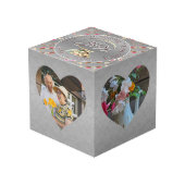 16周年記念結婚ハートフレーム銀色 フォトキューブ (裏面アングル)