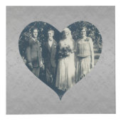 16周年記念結婚ハートフレーム銀色 フォトキューブ (正面)