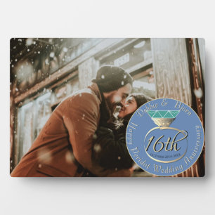 16周年記念結婚ペリドットリングや輪プラーク フォトプラーク