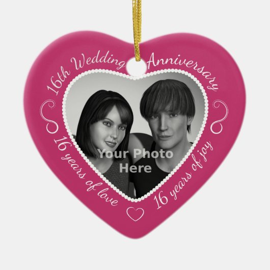 16周年記念結婚写真 セラミックオーナメント (正面)