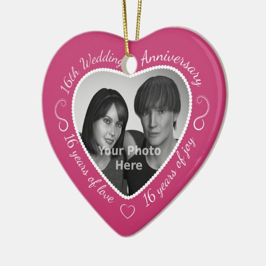 16周年記念結婚写真 セラミックオーナメント (左)