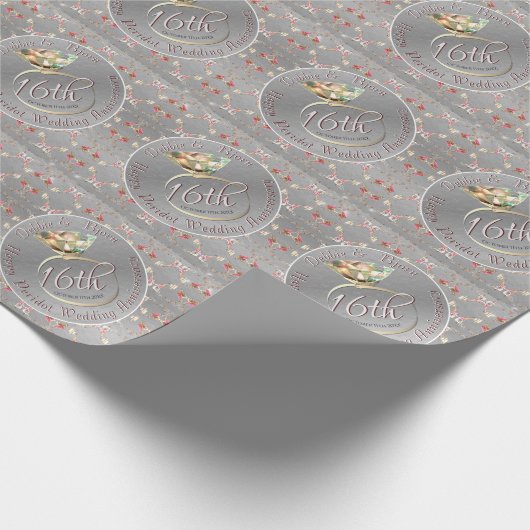 16周年記念結婚期間、ワックス、ステティスティス ラッピングペーパー (角)