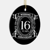 16周年記念結婚白黒 セラミックオーナメント (右)