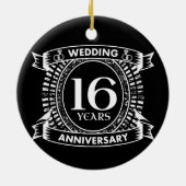 16周年記念結婚白黒 セラミックオーナメント (裏面)
