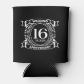 16周年記念結婚白黒 缶クーラー (正面)