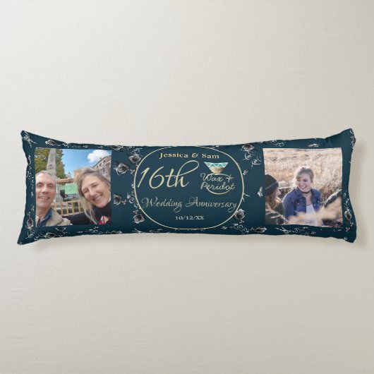 16周年記結婚念2写真銀行バラ ボディピロー (正面)