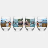 16家族の休暇写真 ステムなしワイングラス (右)