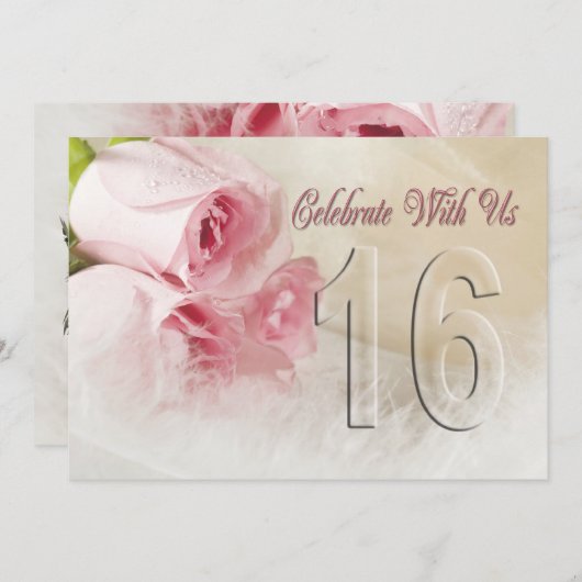 16年の記念日パーティの招待状 招待状 (正面/裏面)