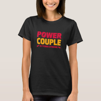 16年結婚したパワーカップル16周年記念ハス Tシャツ