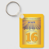 16年間の断酒記念 | ゴールデンレイ12ステップ キーホルダー (正面)