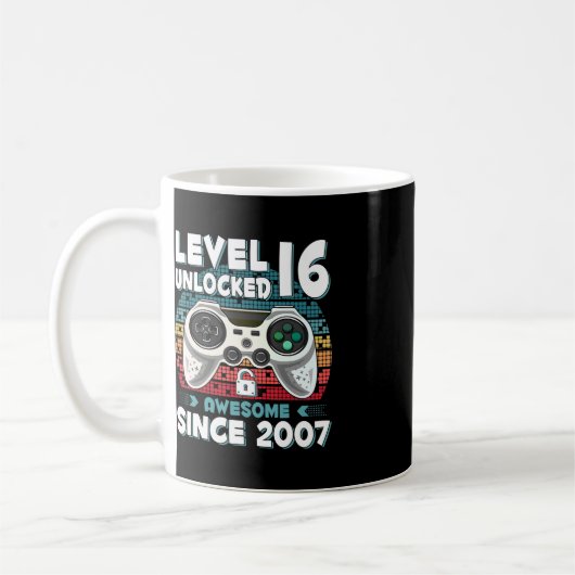 16年BDayソンボーイおもしろいゲーマー16th 16歳誕生 コーヒーマグカップ (左)