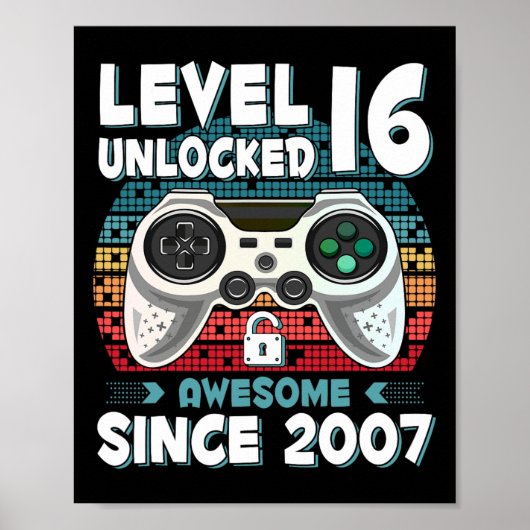16年Bday Son Boy おもしろい Gamer 16th 16歳Bir ポスター (正面)
