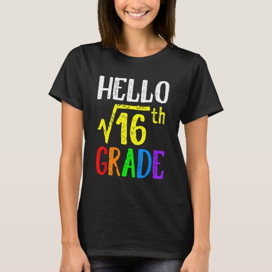 16数学の16のHello 4等方根Schに戻る Tシャツ (正面)