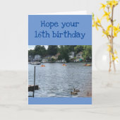 16日の湖の一日のように美**美**誕生日 カード (黄色い花)