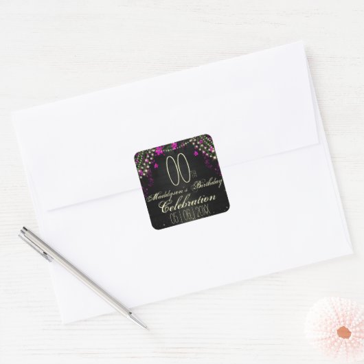 16日18日21日30日40日50日60日誕生日 スクエアシール (封筒)