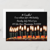 16本のキャンドルがついた誕生日カード 招待状 (正面/裏面)