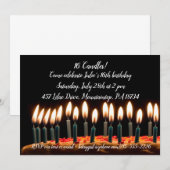 16本のキャンドルの誕生日カード 招待状 (正面/裏面)