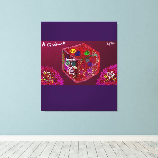 16本のバラの箱 キャンバスプリント (インサイチュ (ウッドフロア))