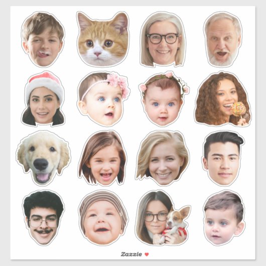 16枚おもしろい写真カスタムカットのビニール シール (シート)