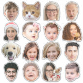 16枚おもしろい写真カスタムカットのビニール シール (正面)