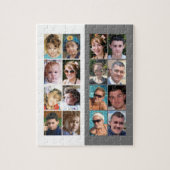 16枚のコラージュのグレーと白 ジグソーパズル (縦)