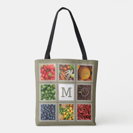 16枚の写真とモノグラムバッグ トートバッグ (裏面)