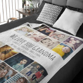 16枚の写真のコラージュとパーソナライズされた文字 フリースブランケット