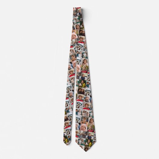 16枚の写真カスタムでフォトコラージュを作成 ネクタイ (裏面)