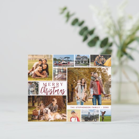 16枚の写真カードを思い出すために年間の予算クリスマス (スタンド正面)