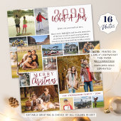 16枚の写真カードを思い出すために年間の予算クリスマス