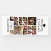 16枚の写真コラージュ 卒業式 現代的 ミニマル 白 横断幕 (横)