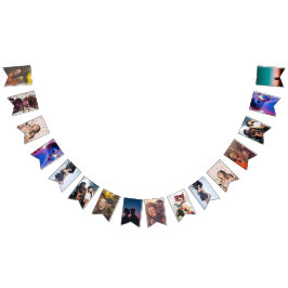 16枚の写真バナー パーティー フラッグス バンティングフラッグ