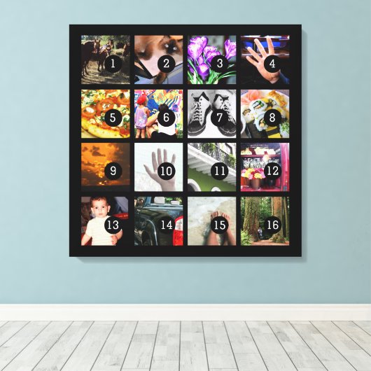 16枚の画像で簡単に自分のフォトアートを作る！ キャンバスプリント (インサイチュ (ウッドフロア))