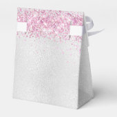 16枚の銀色のピンクのグリッタード感謝していレス フェイバーボックス (裏面サイド)