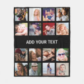 16枚パーソナライズされたのコラージュ フリースブランケット (正面)