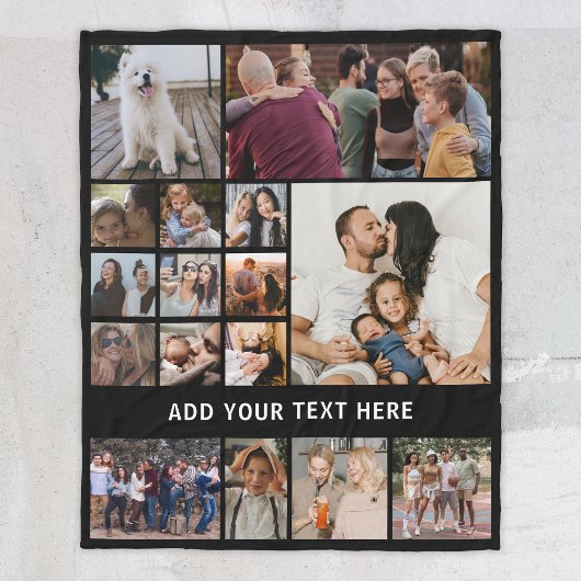 16枚パーソナライズされたのコラージュ フリースブランケット