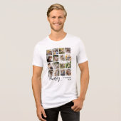 16枚フォトコラージュパパの絵の形見 トライブレンドTシャツ (正面全面)
