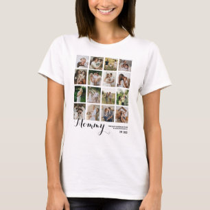 16枚フォトコラージュ ママの写真の思い出 Tシャツ