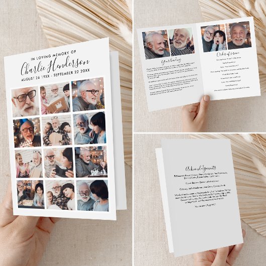 16枚モダン折り葬式プログラム プログラム