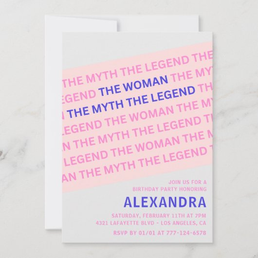 16歳おもしろい招待状引用文女性神話 招待状 (正面)