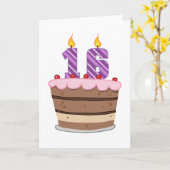 16歳お誕生日ケーキ カード (黄色い花)