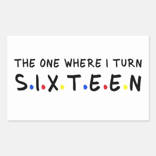 16歳になる日のひととき 16歳の誕生日おめでとう 長方形シール (正面)