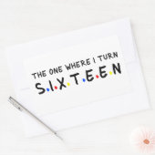 16歳になる日のひととき 16歳の誕生日おめでとう 長方形シール (封筒)