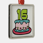 16歳のお誕生日ケーキ メタルオーナメント (右)