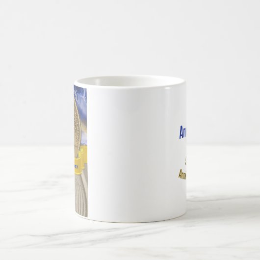 16歳のカスタムネームAAのアニバーサリーセレニティ コーヒーマグカップ (中央)